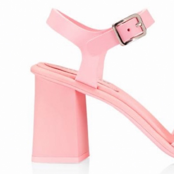 MIU MIU RUBBER BLOCK HEEL FISHERMAN STYLE SANDALS IN ROSA COLOR US 8 1/2 - Picture 8 of 8